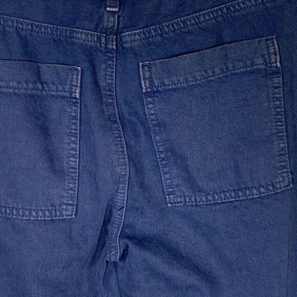 American Eagle Wide Leg Crop Blue Denim Jeans Size 0 X Short - Picture 8 of 11